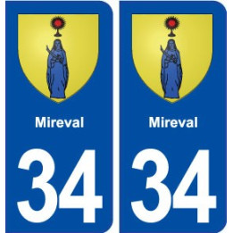 34 Mireval blason ville autocollant plaque stickers