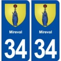 34 Mireval blason ville autocollant plaque stickers