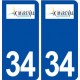 34 Mireval logo ville autocollant plaque stickers