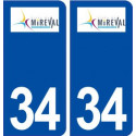34 Mireval logo ville autocollant plaque stickers