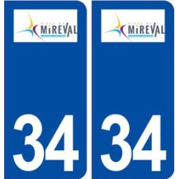 34 Mireval logo ville autocollant plaque stickers