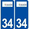34 Mireval logo ville autocollant plaque stickers