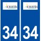 34 Mireval logo ville autocollant plaque stickers
