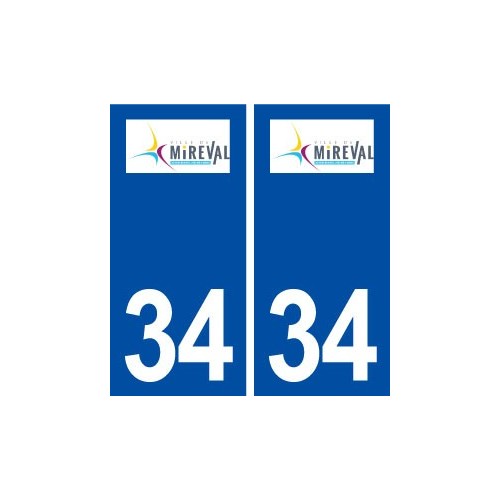 34 Mireval logo ville autocollant plaque stickers