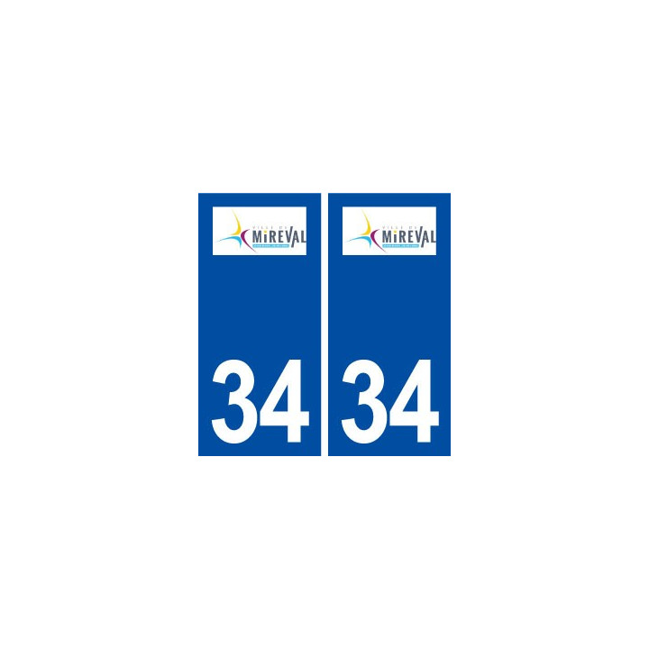 34 Mireval logo ville autocollant plaque stickers