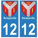 12 Baraqueville ville autocollant plaque