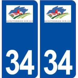 34 Montferrier sur Lez logo ville autocollant plaque stickers