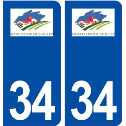 34 Montferrier sur Lez logo ville autocollant plaque stickers