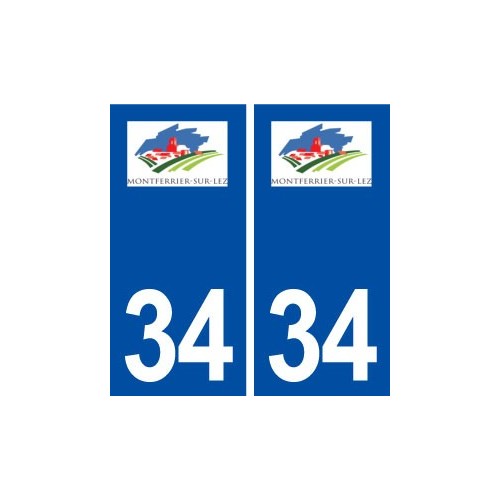 34 Montferrier sur Lez logo ville autocollant plaque stickers