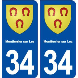 34 Montferrier sur Lez blason ville autocollant plaque stickers