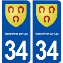 34 Montferrier sur Lez blason ville autocollant plaque stickers