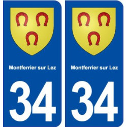 34 Montferrier sur Lez blason ville autocollant plaque stickers