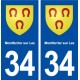 34 Montferrier sur Lez blason ville autocollant plaque stickers