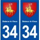 34 Balaruc le Vieux blason ville autocollant plaque stickers