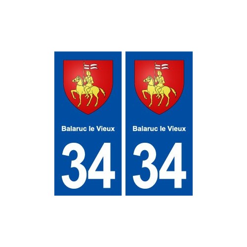 34 Balaruc le Vieux blason ville autocollant plaque stickers