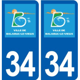 34 Balaruc le Vieux logo ville autocollant plaque stickers