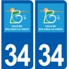34 Balaruc le Vieux logo ville autocollant plaque stickers