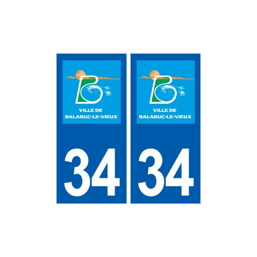 34 Balaruc le Vieux logo ville autocollant plaque stickers