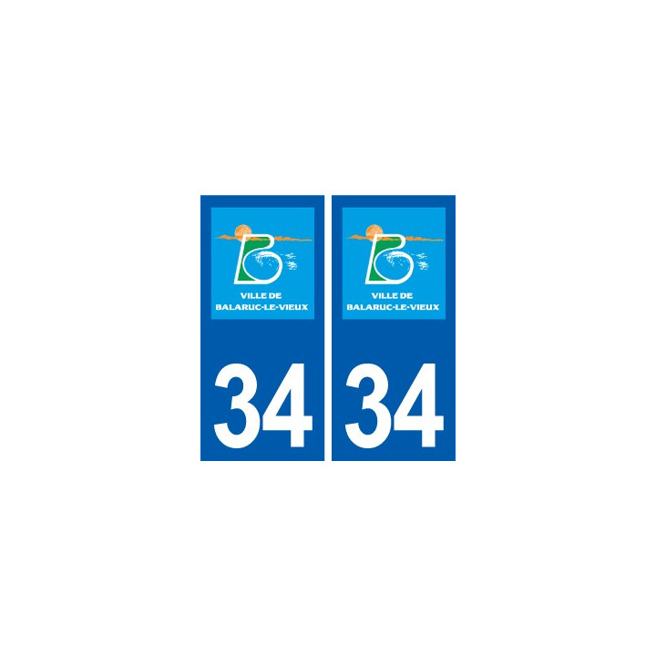 34 Balaruc le Vieux logo ville autocollant plaque stickers