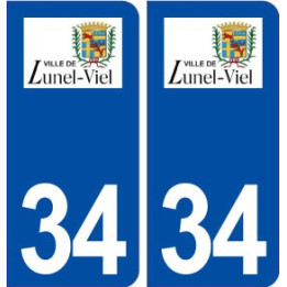 34 Lunel Viel logo ville autocollant plaque stickers