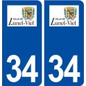 34 Lunel Viel logo ville autocollant plaque stickers