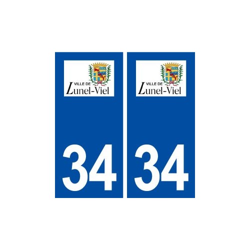 34 Lunel Viel logo ville autocollant plaque stickers