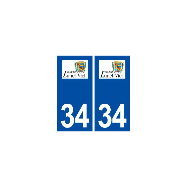 34 Lunel Viel logo ville autocollant plaque stickers
