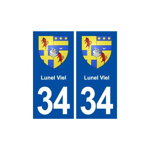 34 Lunel Viel blason ville autocollant plaque stickers