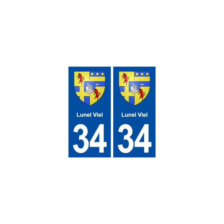 34 Lunel Viel blason ville autocollant plaque stickers