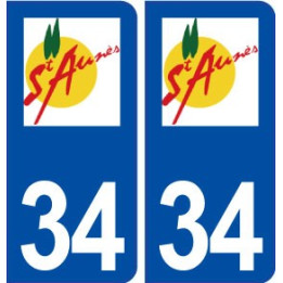 34 Saint Aunès logo ville autocollant plaque stickers
