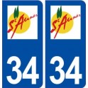 34 Saint Aunès logo ville autocollant plaque stickers