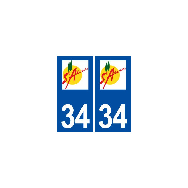 34 Saint Aunès logo ville autocollant plaque stickers