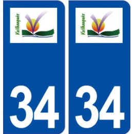 34 Vailhauquès  logo ville autocollant plaque stickers
