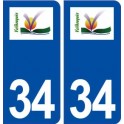34 Vailhauquès  logo ville autocollant plaque stickers
