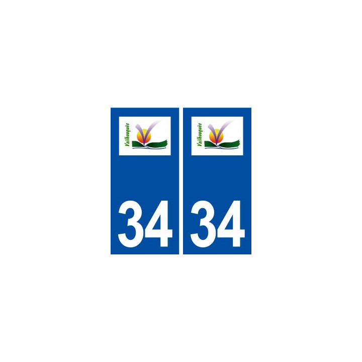 34 Vailhauquès  logo ville autocollant plaque stickers