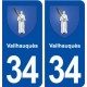 34 Vailhauquès blason ville autocollant plaque stickers