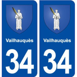34 Vailhauquès blason ville autocollant plaque stickers