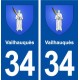 34 Vailhauquès blason ville autocollant plaque stickers