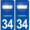 34 Lavérune blason ville autocollant plaque stickers
