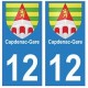 12 Capdenac-Gare ville autocollant plaque