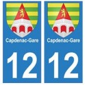 12 Capdenac-Gare ville autocollant plaque