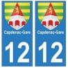 12 Capdenac-Gare ville autocollant plaque