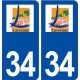 34 Lavérune logo ville autocollant plaque stickers
