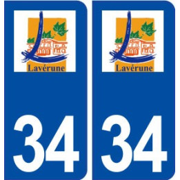 34 Lavérune logo ville autocollant plaque stickers