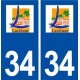 34 Lavérune logo ville autocollant plaque stickers