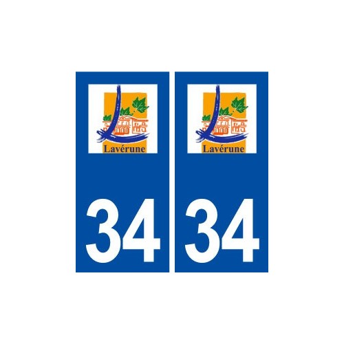 34 Lavérune logo ville autocollant plaque stickers