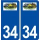 34 Vic la Gardiole logo ville autocollant plaque stickers