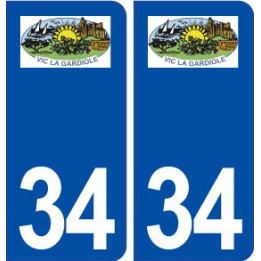 34 Vic la Gardiole logo ville autocollant plaque stickers