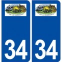 34 Vic la Gardiole logo ville autocollant plaque stickers