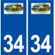 34 Vic la Gardiole logo ville autocollant plaque stickers